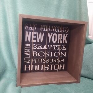 City Names decorative wall shelf